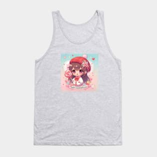 Kawaii Valentine's Day Girl Tank Top